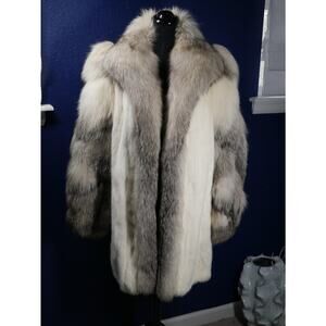 Gorgeous Platinum Fox & Pearl Mink Fur Coat Jacket